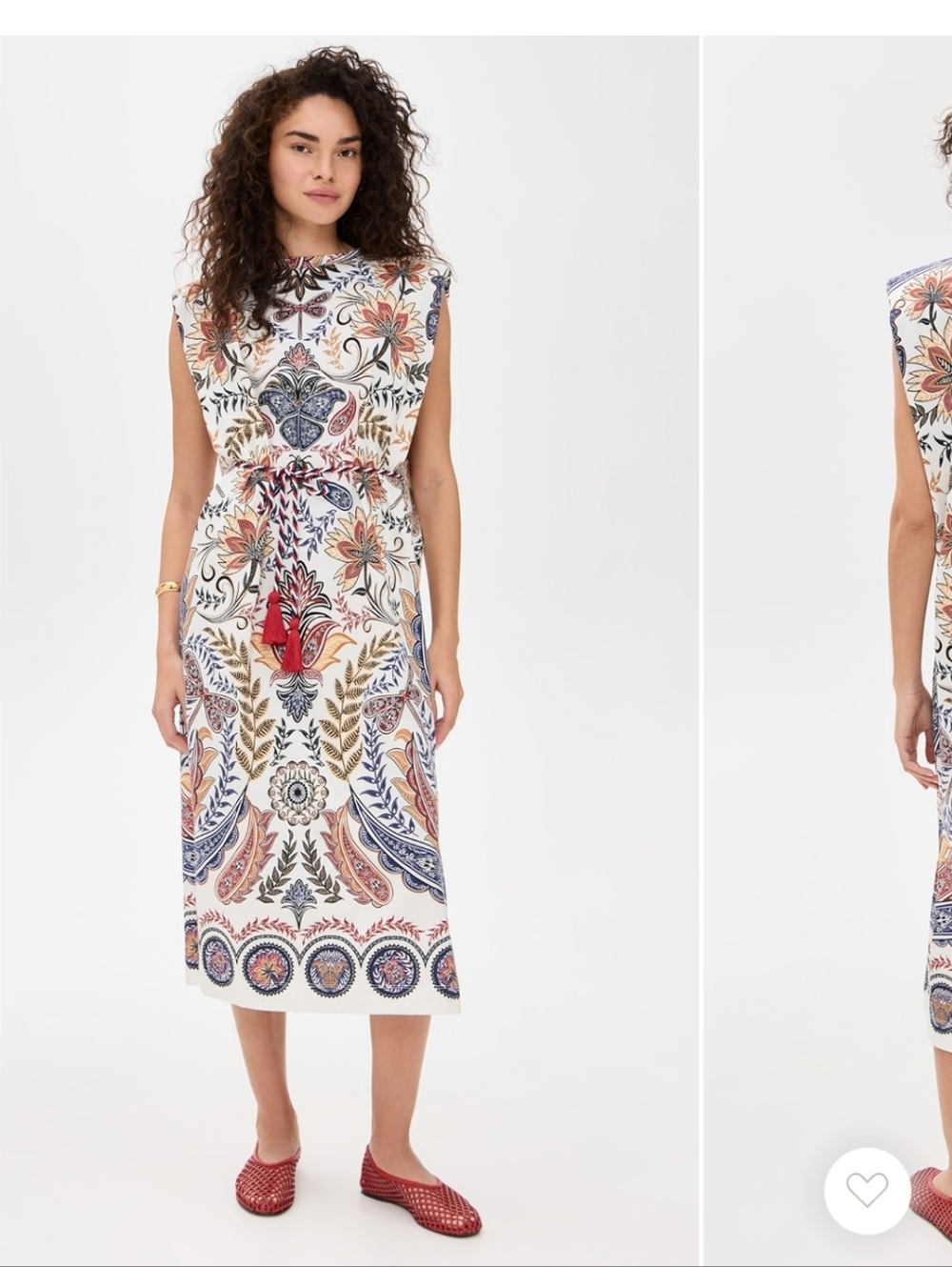 FARM Rio Boho Glam Off-White Midi Dress